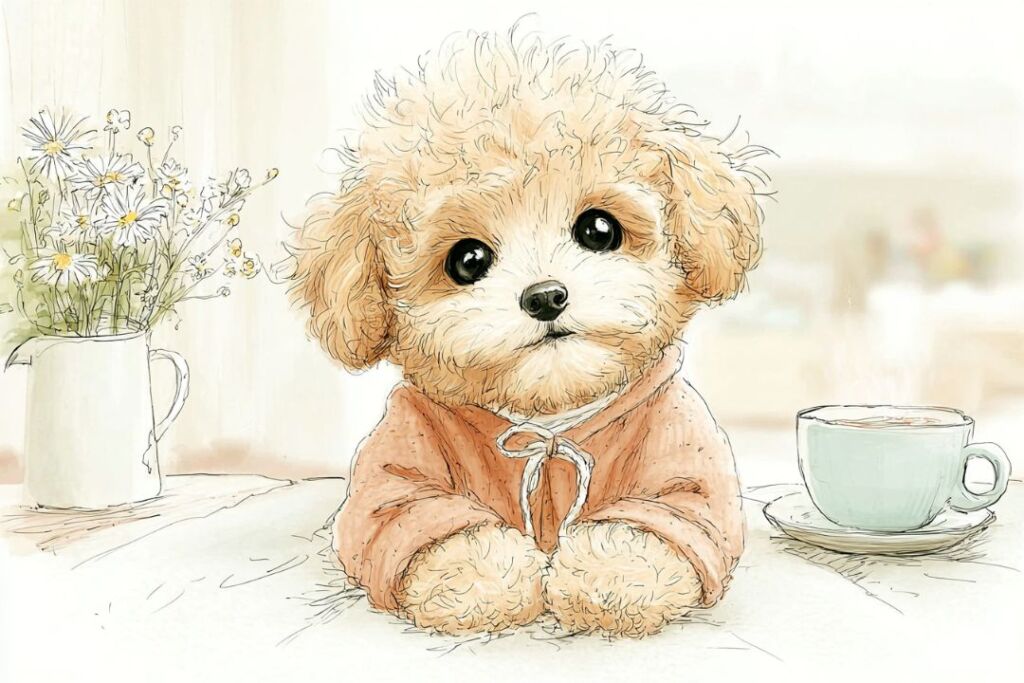 子犬のティーカッププードル